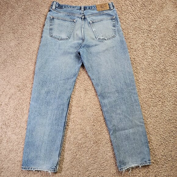 Eddie Bauer Jeans Mens Tag 35x32 Act 33x30 Classic Fit Straight Distressed Denim - Picture 2 of 9